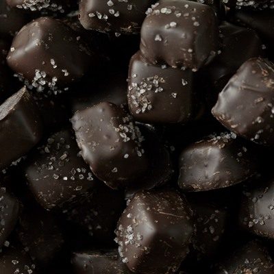 Dark Chocolate Vanilla Caramels with Sea Salt